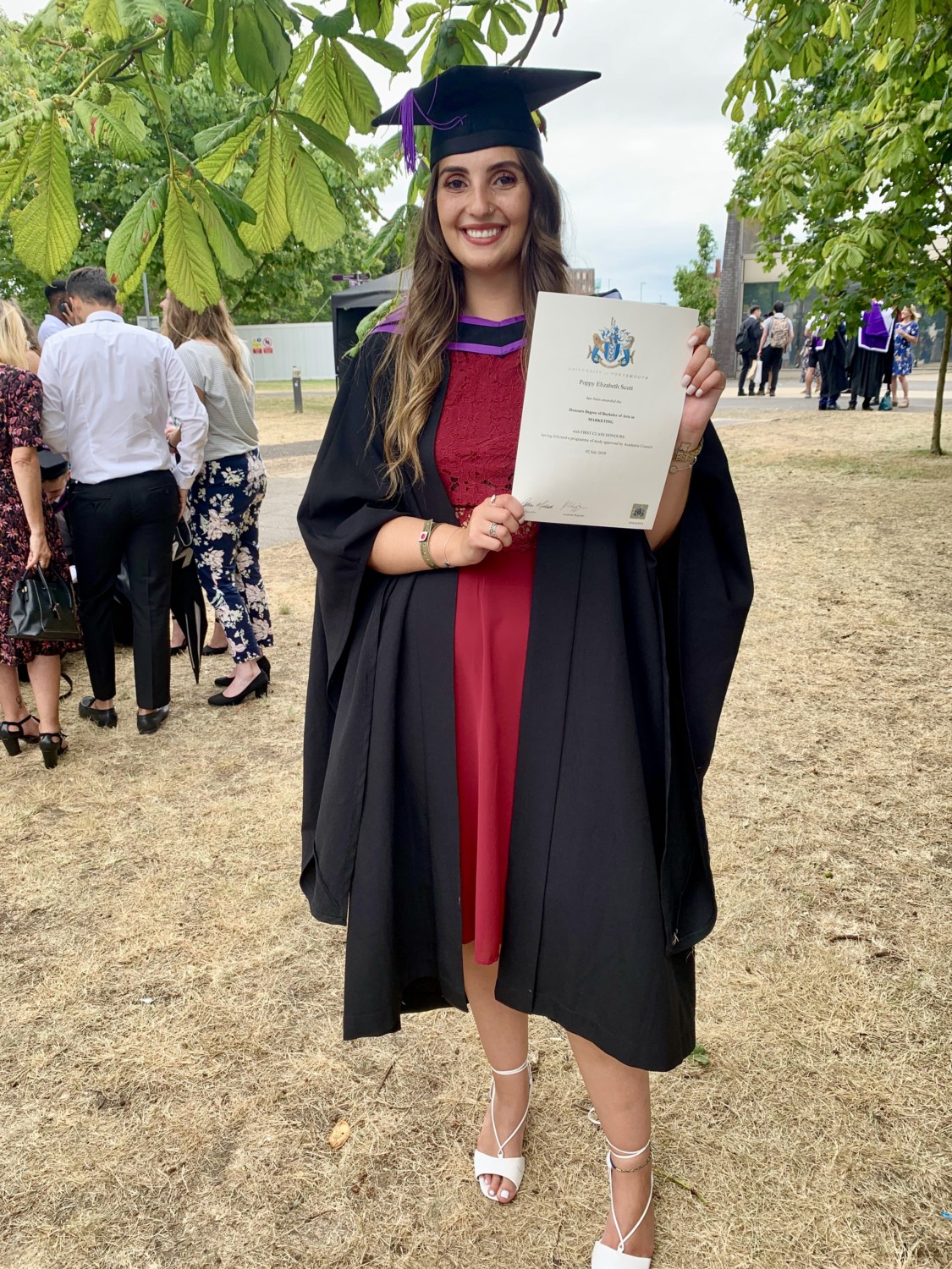 Welcome back to Poppy and Congratulations on achieving your First Class Honours in BA(hons) Marketing
