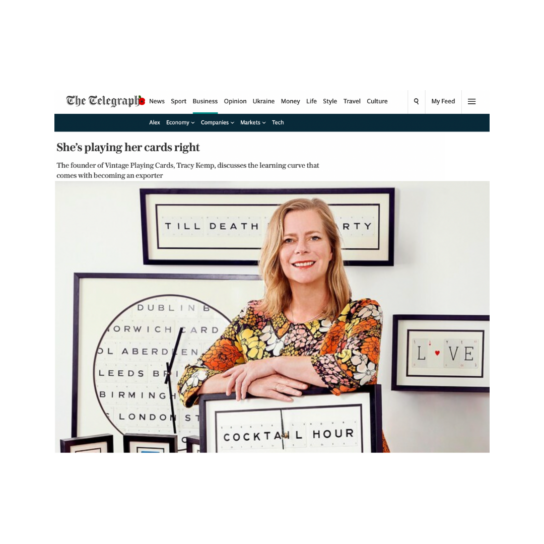 Vintage Playing Card’s founder featured in The Telegraph